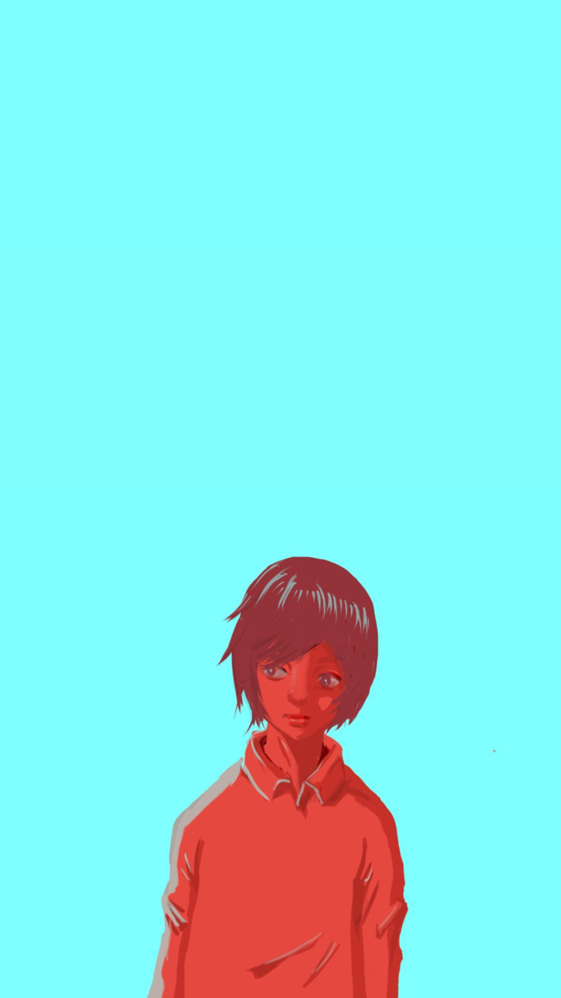 Red & cyan — character illustration