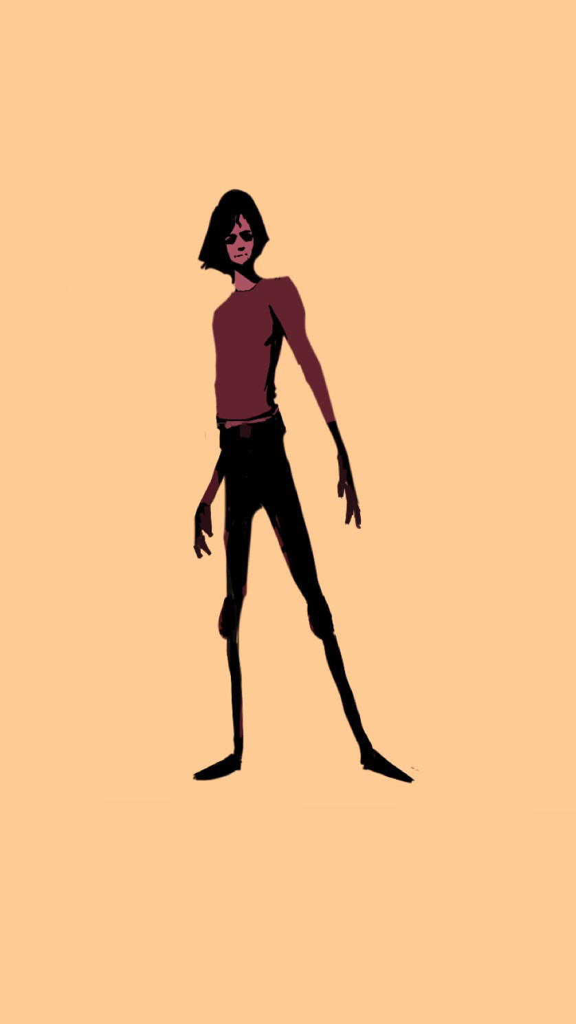 A character in the viewport — 3d character study